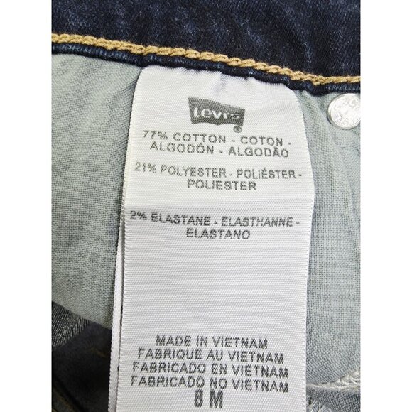 Levi's 8M Womens 32" Inseam 512 Perfectly Slimming Bootcut Blue Denim Logo Jeans - Picture 9 of 12